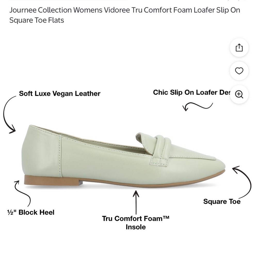 Journee Collection Vidoori Tru Comfort Sage Light Green Loafers - Picture 4 of 6